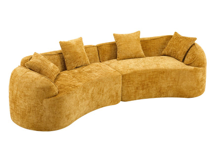 Curved Compressed Sofa, Nordic-Style Design For Living Room
