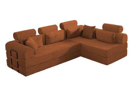 Modern L-Shape Modular Sectional Sofa, Compressed Design