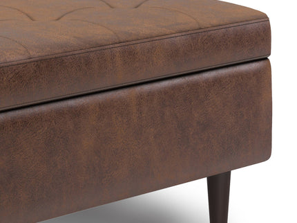 Shay - Large Square Coffee Table Storage Ottoman Mid-Century Style