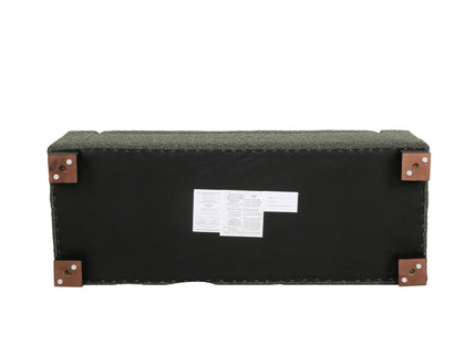 Textured Fabric Ottoman Bench With Hinged Lid