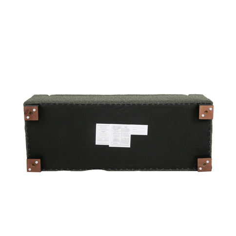 Textured Fabric Ottoman Bench With Hinged Lid