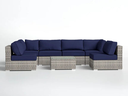 Seating Set With Cushions Handcrafted Wicker Design