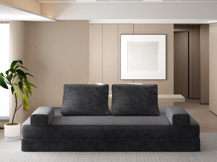 Multifunctional Convertible Sofa Bed With 2 Tumbler Backrests And 2 Pillows, Deep Seat Couch