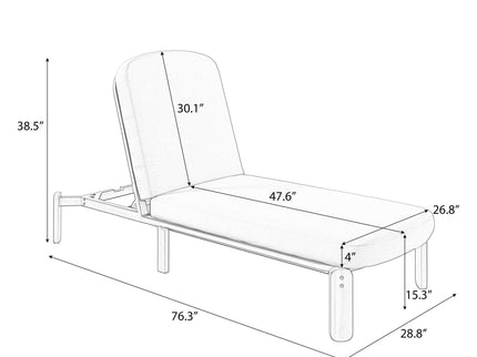 Outdoor Chaise Lounge With Adjustable Backrest
