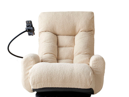 Adjustable Swivel Lounge Chair With 360 Degree Rotating Seat And Headrest Support