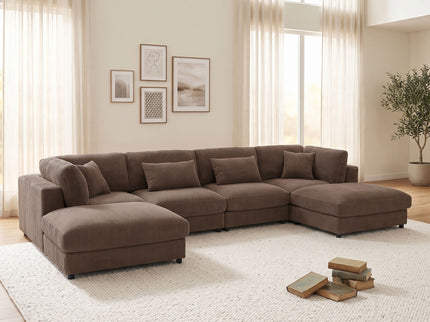 Upholstered Modular Sectional & Custom Configuration And Toss Pillows