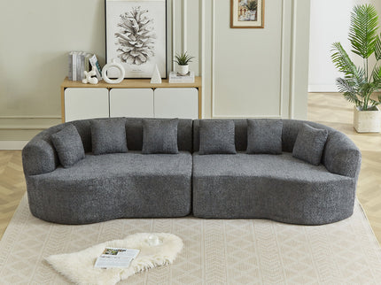 Curved Sectional Sofa With 6 Pillows
