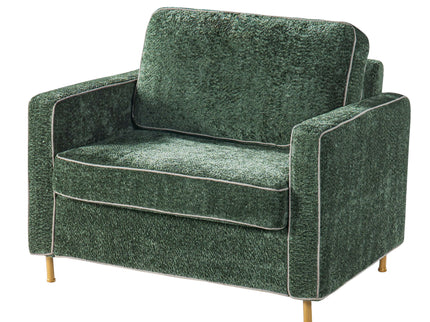 Accent Chair Upholstered Single Sofa With Square Arms, Sewn Pillow Back For Living Room
