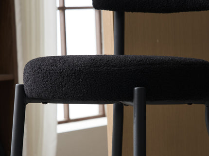 Modern Teddy Fabric Upholstered Bar Stools - Legs