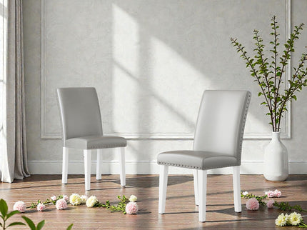 Upholstered Dining Chair With High Back Design (Set of 2)