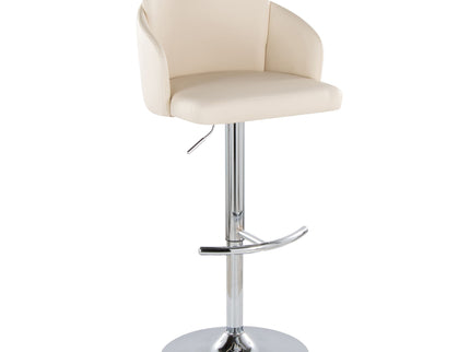 Dahlia - Contemporary Adjustable Barstool With Swivel With Rounded T Footrest (Set of 2)