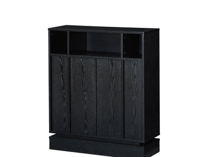 Fluted Sideboard Buffet Cabinet With 2 Doors And Adjustable Shelf, Storage Cabinet For Entryway