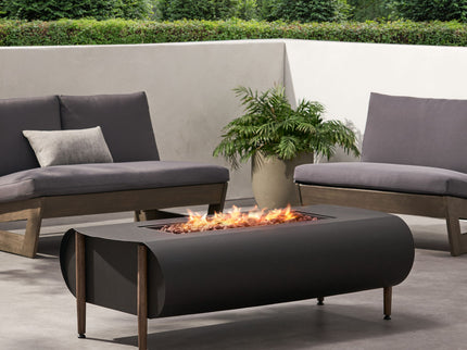 Vernon - Rectangle Fire Pit 50, 000 Btu - Dark Gray