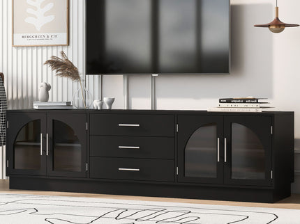 Modern Minimalist TV Stand, Entertainment Center Media Console Cabinet With Adjustable Shelves For Living Room