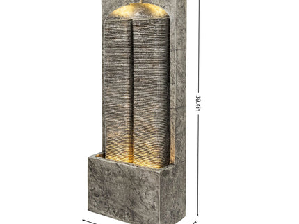 Modern Outdoor Water Fountain With LED Lights