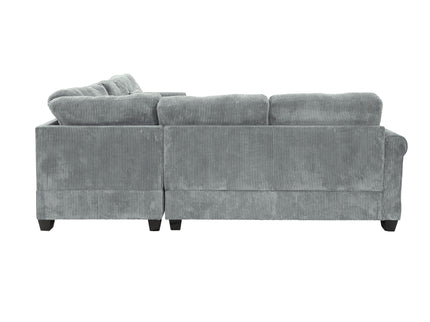 Modern Sectional Set With Corner Wedge, Loveseat, Ottoman & 2 Pillows