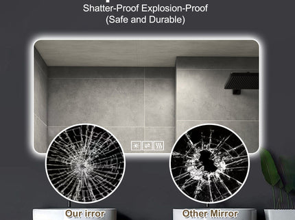 LED Bathroom Mirror With 3 Color Dimmable Backlight