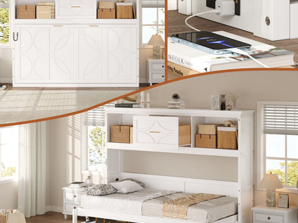 Murphy Bed With Charging Station And Drawer
