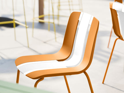Modern Striped Blocking Single Chairs, Waterproof And Fade Resistant (Set of 4)