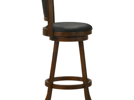 Swivel Stool With Upholstered Seat (Set of 2) - Black / Brown