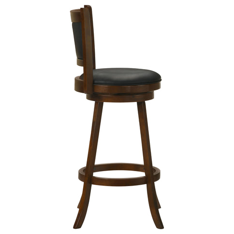Swivel Stool With Upholstered Seat (Set of 2) - Black / Brown