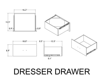 Augusta - Dresser, 7 Spacious Drawers, Block Feet - Beige Brown