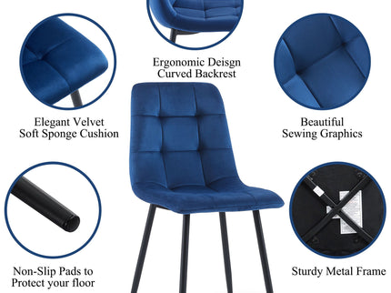 Mid-Century Modern Dining Chairs Set For Kitchen, Living Room