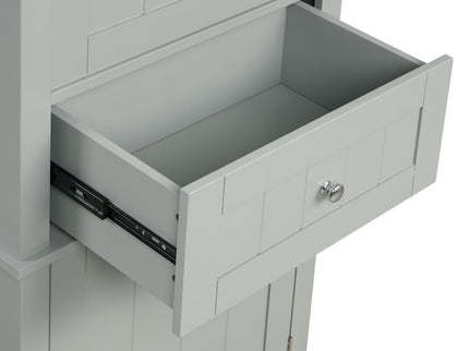 Tall Freestanding Bathroom Storage Cabinet With Drawer And Adjustable Shelf