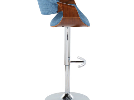 Curvo - Mid Century Modern Adjustable Barstool With Swivel With Rounded T Footrest (Set of 2)