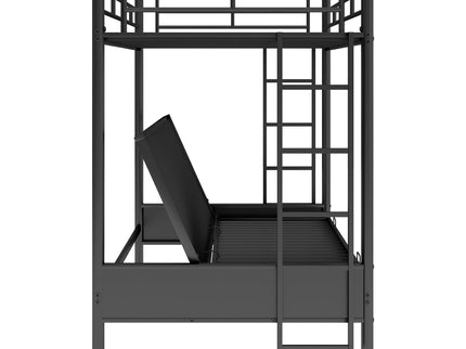 Twin Over Full Bunk Bed, Multifunction - Black