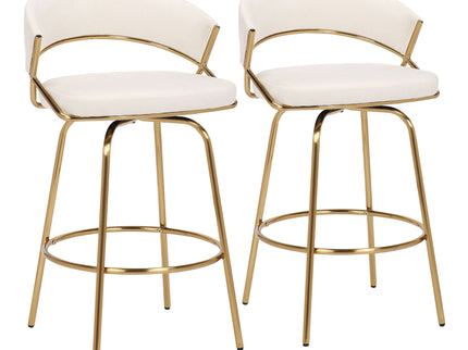 Jie - Glam Fixed Height Counter Stool (Set of 2)