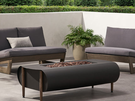 Vernon - Rectangle Fire Pit 50, 000 Btu - Dark Gray