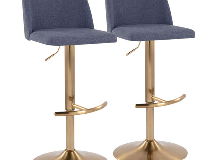 Toriano - Contemporary Adjustable Barstool With Swivel With Rounded T Footrest (Set of 2)