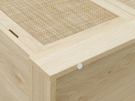 4 Door Storage Cabinet With 1 Drawer And 4 Adjustable Inner Shelves - Natural
