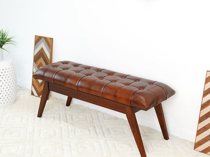 Maja - Bench - Cognac / Dark Brown
