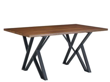 Industrial Style Indoor Dining Table With Metal Legs - Walnut / Black
