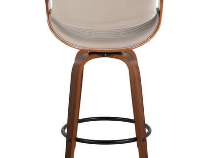 Symphony - Mid Century Modern Fixed Height Counter Stool With Swivel With Round Footrest (Set of 2)