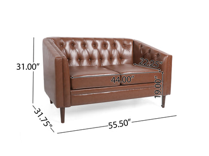 Sophisticated Loveseat With Diamond Stitched Detailing