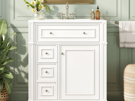 Bathroom Vanity Cabinet With Sink, Soft Close Doors With Door Organizer