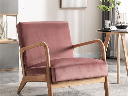 Classic Mid-Century Modern Accent Chairs, Open Framed Armchair With Cushioning