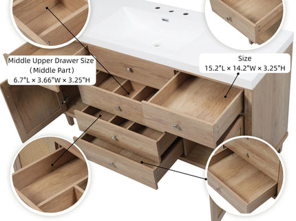 Bathroom Vanity With Sink, 5 Legs, Soft Close Drawers