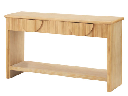 Fluted Console Table With Semi Circular Drawers - Natural