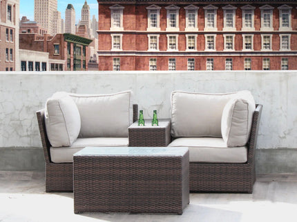 Comfortable Modern Patio Rattan Sectional Set With Cushions
