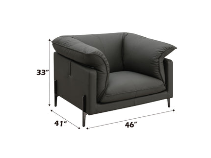 Tadi - Top Grain Leather Chair - Black