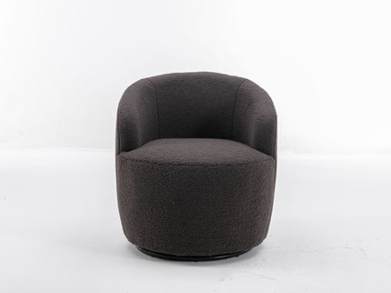 Teddy Fabric Swivel Accent Armchair Barrel Chair With Powder Coating Metal Ring