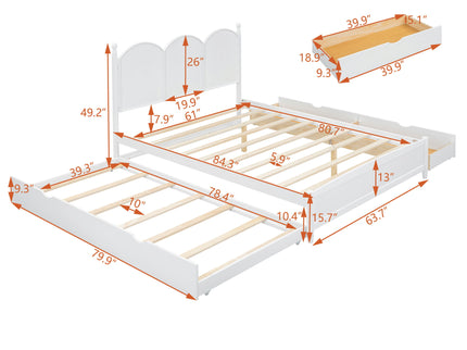 Platform Bed With With 2 Big Drawers And Trundle