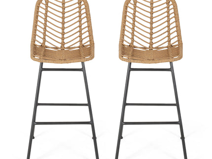 Sawtelle - Outdoor Wicker Barstools (Set of 2)