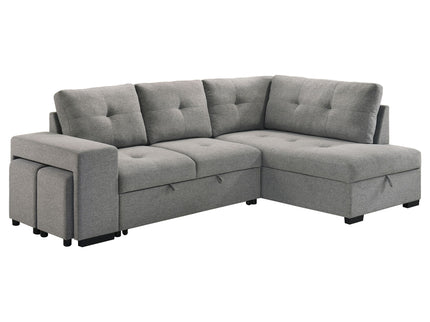Atkinson - Sleeper Sectional Sofa With Lift Top Chaise - Gray