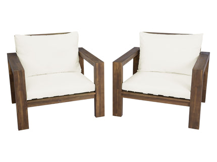 Stylish Outdoor Chair Set With Cushions For Garden (Set of 2)