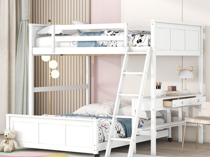 Full Over Full Bunk Bed With Desk